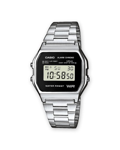 Men's Watch Casio A158WEA-1EF Black Grey Silver