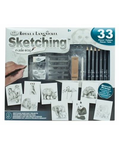 Ritningsset Royal & Langnickel SKETCHING MADE EASY 33 Delar