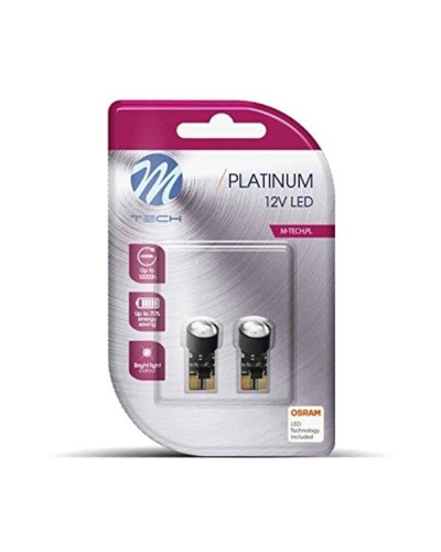 M-Tech Bombilla LED W5W 220LM 12V Coche - Luz Blanca Potente

