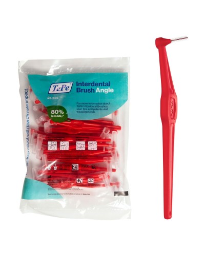 Tepe Angle Interdental Brushes 0.5mm Red - 25 Pieces Deep Cleaning
