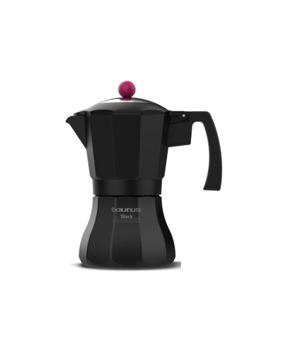 Italian Coffee Pot Taurus KCP9003I 3T Black Stainless steel Aluminium 3 Cups 9 Cups