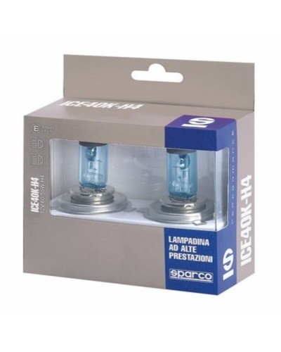 Sparco ICE40K Ampoule H4 Effet Xénon Blanc/Bleu 12V 55W
