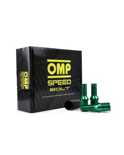 Écrous OMP 27mm Verts M12x1.50 - Lot de 20 Pièces Fixation Roues
