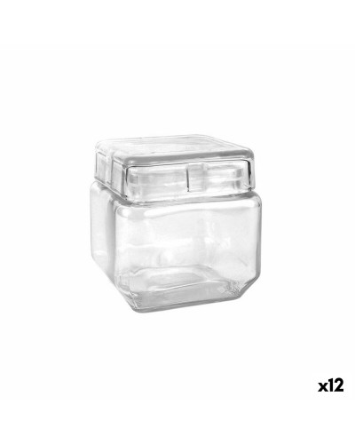 Vaso de Vidrio Cuadrado La Mediterránea 800 ml | 11 x 11 x 11 cm | Paquete de 12
