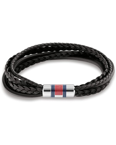 Tommy Hilfiger Bracciale Uomo Acciaio Inox Intrecciato Nero - Casual Elegante
