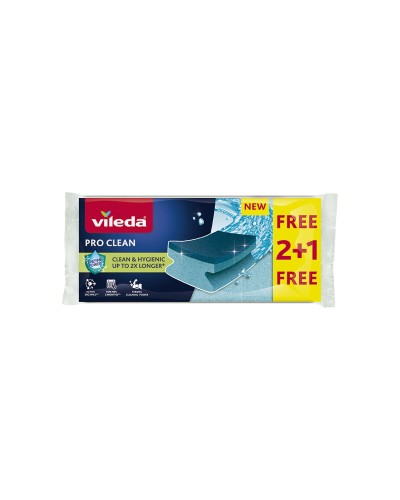 Skurboll Vileda su pro clean 2+1 Blå Skum (3 Delar) (2 antal)