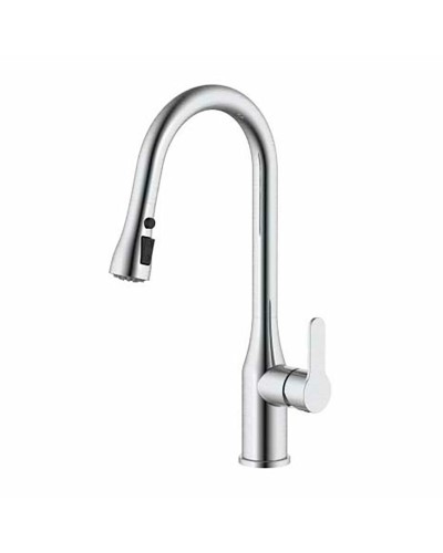 Grifo Monomando Verhal serie trazo Plateado Acero Inoxidable Forma de C