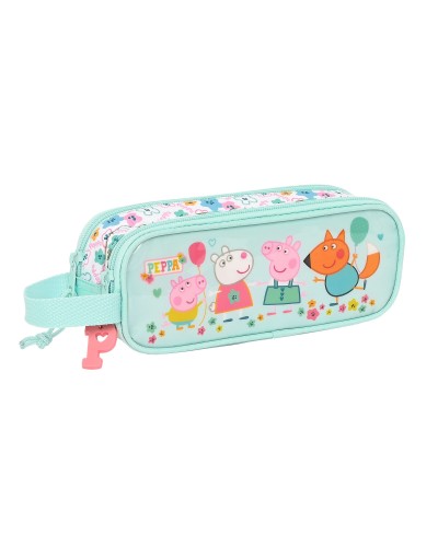 Trousse Fourre-Tout Double Peppa Pig Cosy corner Bleu clair (21 x 8 x 6 cm)