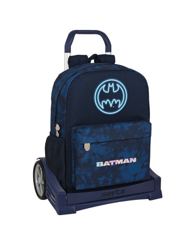 School Rucksack with Wheels Batman Legendary Navy Blue 32 x 43 x 14 cm