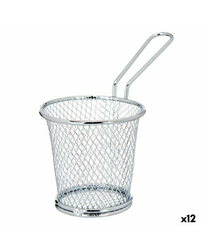 Panier Apéritif Carré Argenté Rond - 15,5 x 12 x 8 cm (Lot de 12)
