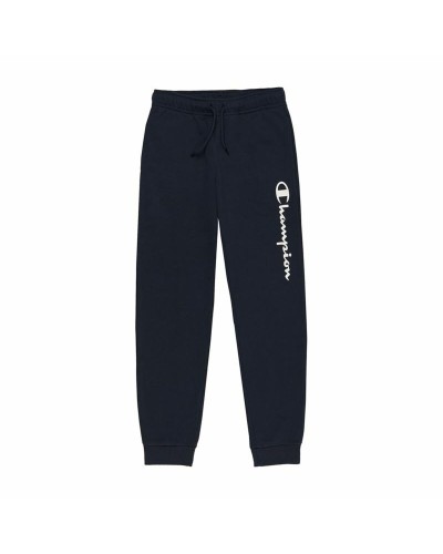 Champion Tracksuit Bottoms Kids Black Blue: Cotton, Ribbed Trim
