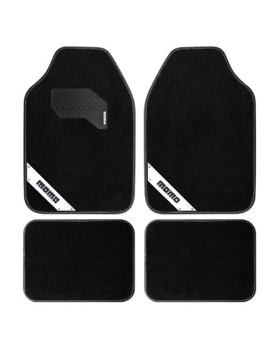 Momo Alfombrillas Coche Universales Negro Blanco - Juego Completo Antideslizante
