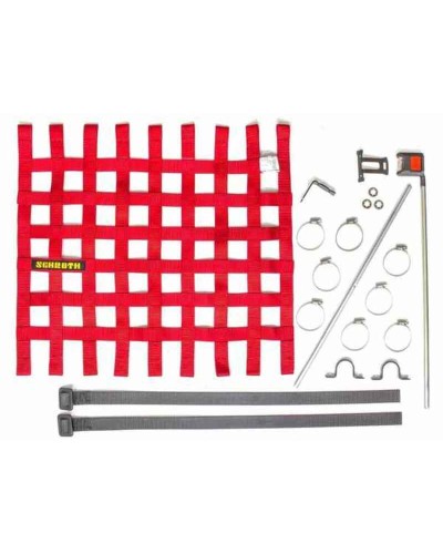 SCHROTH RACING Red de Ventana Rojo - Seguridad para Coches de Carreras
