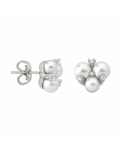 Majorica Boucles d'Oreilles Femme Perle Blanche Classiques Argent 925
