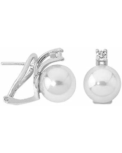 Majorica Ohrringe Damen Klassische Perle - 925er Sterlingsilber Rhodiniert
