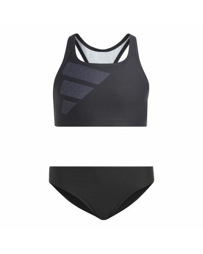 Adidas Bikini Girls Big Bars Black - Sporty Swimsuit
