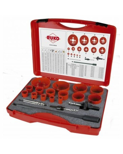 Set di punte per trapano circolari RUKO 106318 Acciaio ad alta velocità (HSS) 19 Pezzi