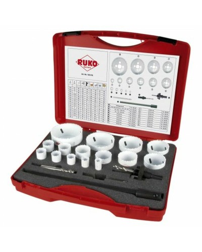 Set di punte per trapano circolari RUKO Acciaio ad alta velocità (HSS) 19 Pezzi