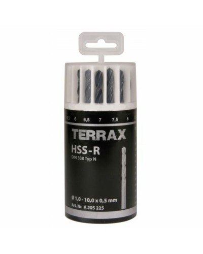 Borenset TERRAX Doosje DIN 338 19 Onderdelen (10 Stuks)