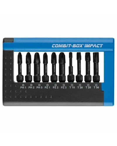Set di punte WITTE COMBIT-BOX PH1 PH2 PZ1 PZ2 TX PH3 PZ3 10 Pezzi (10 Unità)