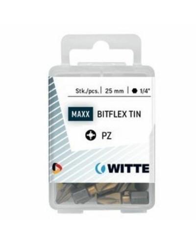 Teräsetti WITTE PZ 2 BITFLEX TIN Pozidriv PZ2 15 osaa 15 Kappaletta