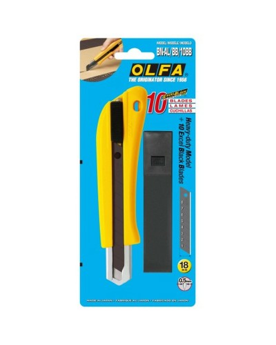 Taglierino Olfa  BN-AL 18 X 0,5 MM Giallo Nero 18 mm 10 Pezzi