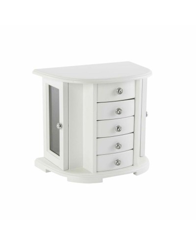 Caja-Joyero DKD Home Decor Terciopelo Romántico Espejo Madera MDF (26 x 18 x 23 cm)