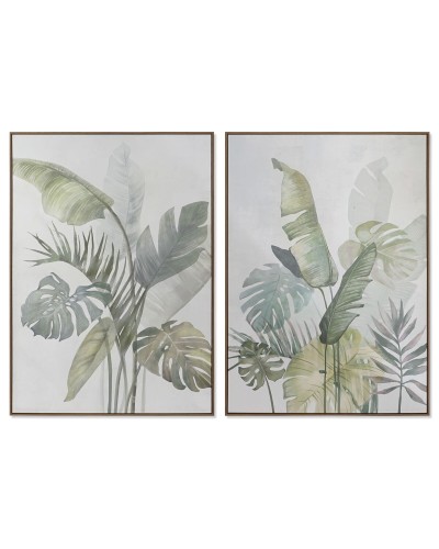 Maalaus DKD Home Decor Palmut 100 x 4 x 140 cm Trooppinen (2 osaa)