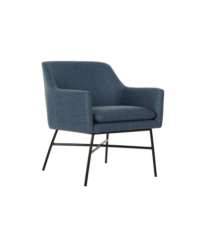 Armchair DKD Home Decor Blue Black Metal 66 x 62 x 75 cm