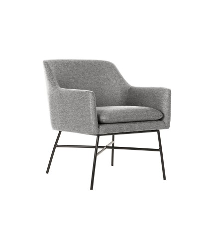 Nojatuoli DKD Home Decor Musta Vaaleanharmaa Metalli 66 x 62 x 76,5 cm