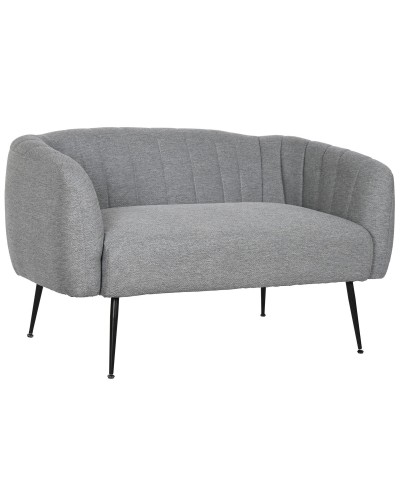 Sofa DKD Home Decor Schwarz Grau Schaum Holz Metall Samt Scandi 129 x 75 x 73 cm