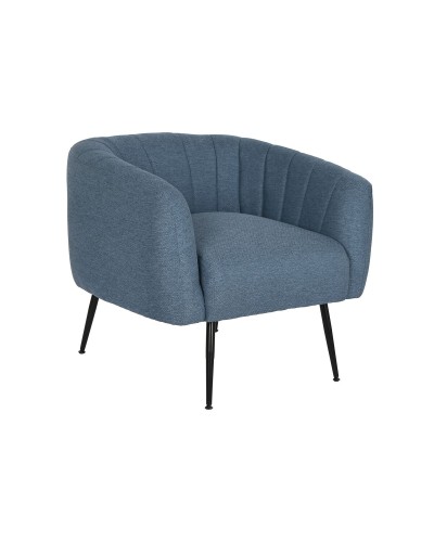 Armchair DKD Home Decor Blue Black Golden Foam Wood Metal 81 x 75 x 73 cm