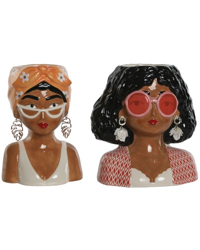 Cache-pot Home ESPRIT Multicouleur 16 x 13 x 24 cm (2 Unités)