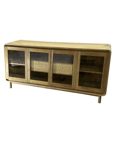 Aparador Home ESPRIT Cristal Teca 180 x 50 x 90 cm