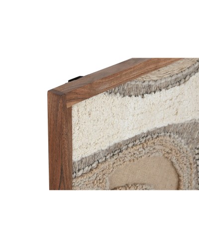 Tavla Home ESPRIT Vit Naturell Abstrakt Skandinavisk 60 x 3 x 75 cm (2 antal)