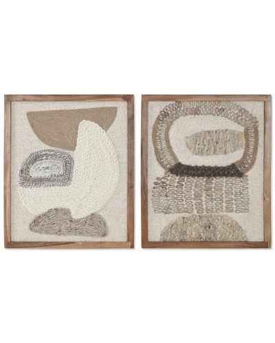 Bild Home ESPRIT Weiß natürlich abstrakt Skandinavisch 50 x 3 x 60 cm (2 Stück)