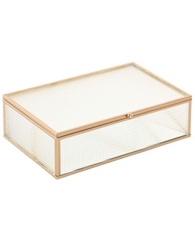 Caja-Joyero Home ESPRIT Dorado Metal Cristal 24 X 15 X 6,5 CM