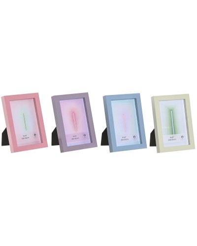 Cadre photo Home ESPRIT Bleu Vert Verre Bois MDF Urbaine (4 Unités)