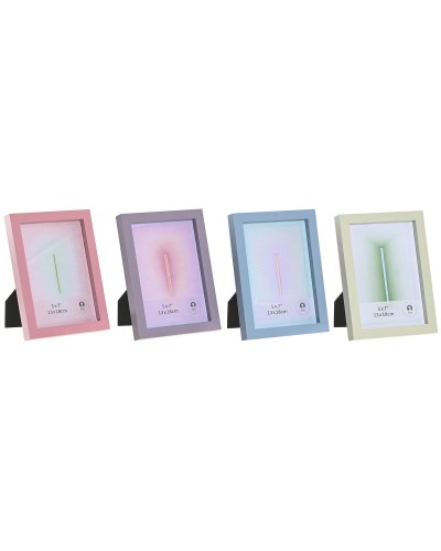 Fotoram Home ESPRIT Blå Grön Glas Trä MDF Urban (4 antal)