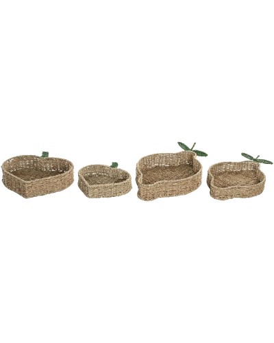 Centro de Mesa Home ESPRIT Verde Natural Tropical 33 X 32 X 8 CM (2 Unidades)