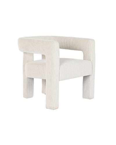 Armchair Home ESPRIT White Polyester Wood 67 X 61,5 X 67,5 CM