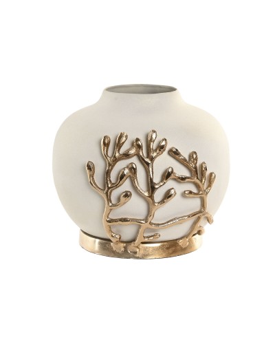 Vas Home ESPRIT Vit Gyllene Aluminium Modern 19 x 19 x 18 cm