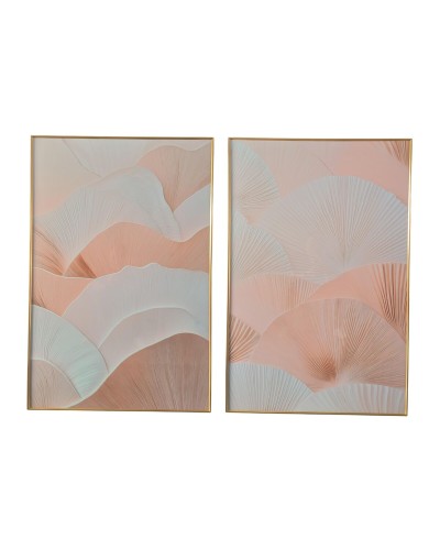 Schilderij Home ESPRIT Wit Beige Modern Scandinavisch 80 x 3,5 x 120 cm (2 Stuks)