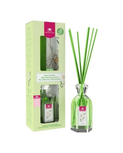 Cristalinas Mikado Diffuser Jasmine Night - 180 ml, Intense and Long-lasting Fragrance
