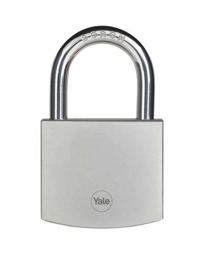 Lucchetto con chiave Yale Ottone Acciaio Rettangolare Argentato