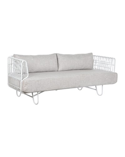 Sofá ESPRIT Blanco Beige con Estructura de Metal | 180 x 66 x 66 cm
