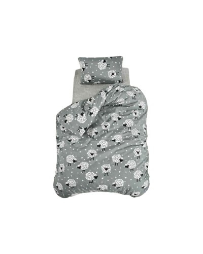 Bettbezug-Set Grau King size 3 Stücke