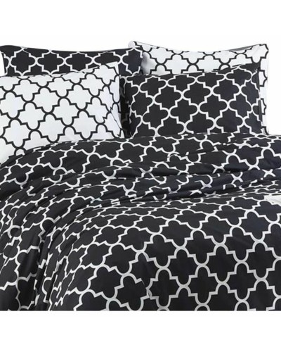 Duvet cover set Black Super king 3 Pieces