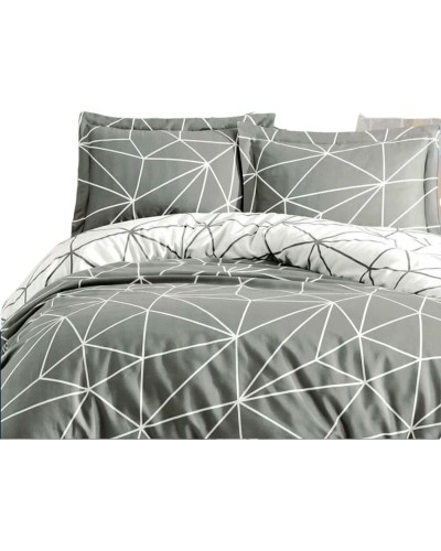 Duvet cover set Grey Super king 3 Pieces