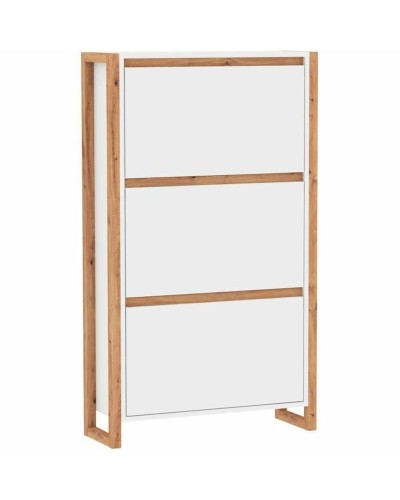 Range-chaussures Blanc Chêne 70 x 25 x 125 cm